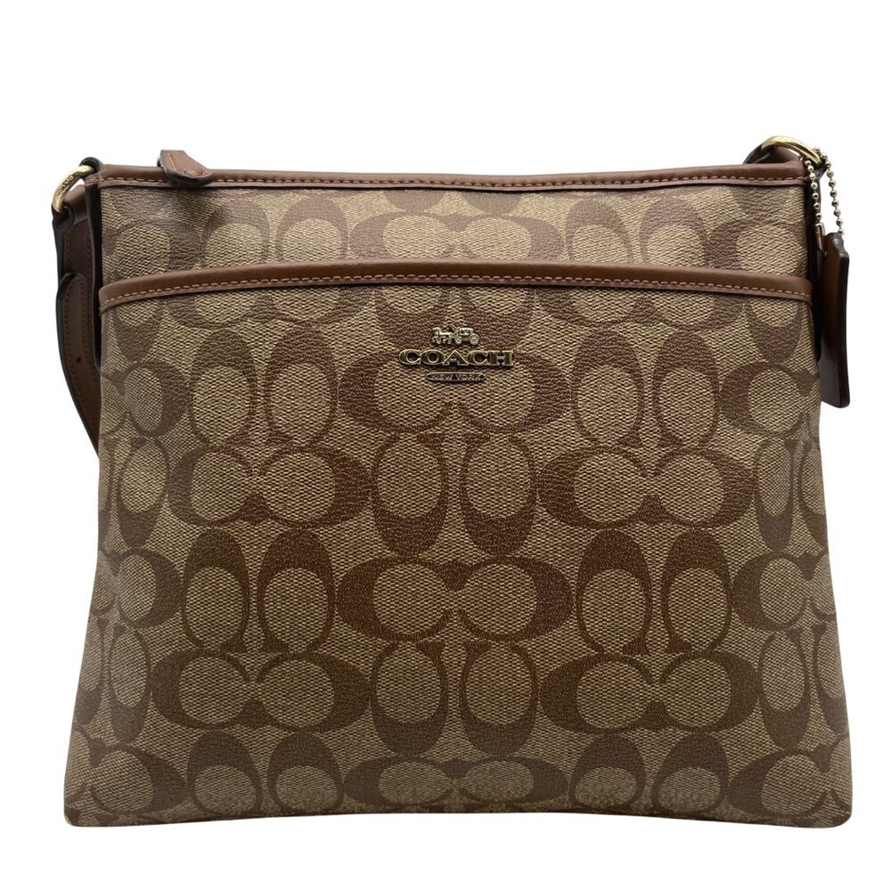 Coach Brown Signature Canvas File Crossbody Bag F29210